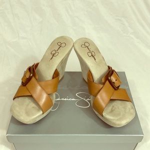 Jessica Simpson Tan Wedges size 7.5